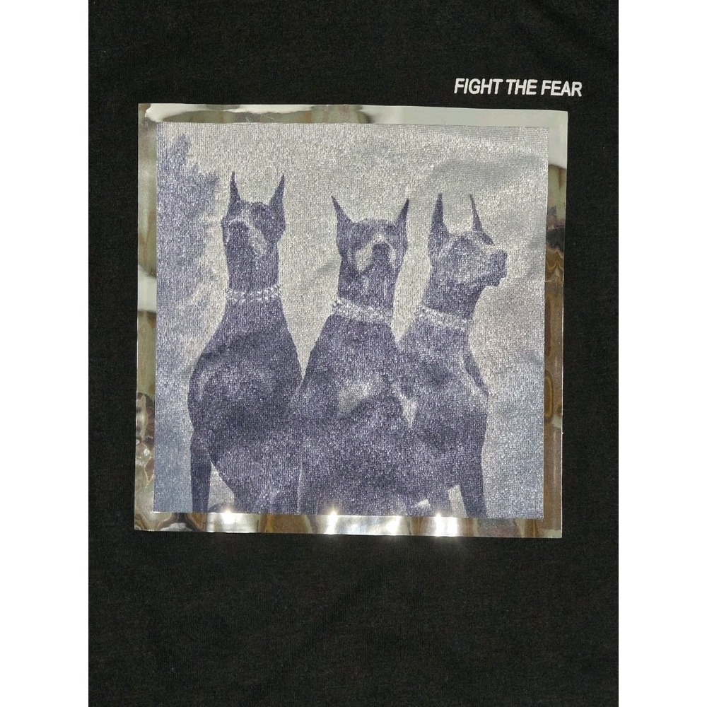 CR-24 Chrome Edge Bordo Cromato Men's Black Doberman Graphic Short Sleeve Large - Picture 3 of 6